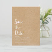Save The Date Élégant Chic Rustique Or Cœur Script Définition (Debout devant)
