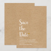 Save The Date Élégant Chic Rustique Or Cœur Script Définition (Devant / Derrière)