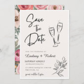 Save The Date Élégant Chic Script Love Heart Mariage Photo Merci (Devant / Derrière)