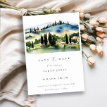 Save The Date Elégant Chic Toscane Italie Aquarelle Paysage<br><div class="desc">Toscane Italie Aquarelle Paysage Collection de thèmes.- c'est un script élégant aquarelle Illustration du paysage de montagne Toscane, parfait pour votre destination italienne mariage & fêtes. Il est très facile de customiser, avec vos données personnelles. Si vous avez besoin d'un autre produit correspondant ou de la personnalisation, veuillez envoyer un...</div>