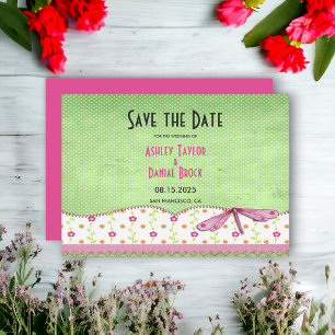 Save The Date Elégant Chic Whimsical Country Boho Floral Mariage