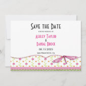Save The Date Élégant Chic Whimsical Script Boho Floral Mariage (Devant)