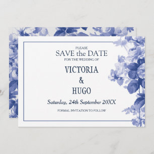 Save The Date Elégant China Blue Wedding enregistrer la date