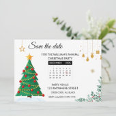 Save The Date Elegant Christmas Tree Mini Calendar (Debout devant)