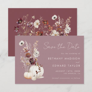 Save The Date Élégant Citrouille de automne Mariage
