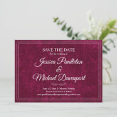 Save The Date Elegant Classic Burgundy Berry Wedding Save Date (Debout devant)