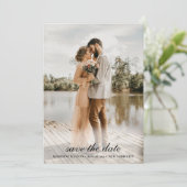 Save The Date Elegant Classic Script Photo Enregistrer la date (Debout devant)