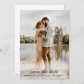 Save The Date Elegant Classic Script Photo Enregistrer la date (Devant / Derrière)