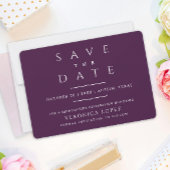 Save The Date Élégant classique élégant foncé violet Quinceañera