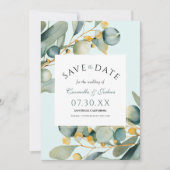 Save The Date Elégant classique Eucalyptus Boho Mariage (Devant)