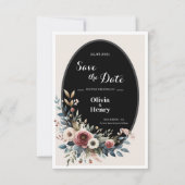 Save The Date Élégant classique Floral Rustic Mariage Date de sa (Devant)