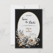 Save The Date Élégant classique Floral Rustic Mariage Date de sa (Devant)