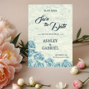 Save The Date Élégant classique Floral Rustic Mariage Date de sa