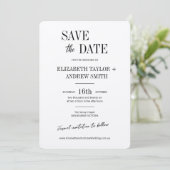 Save The Date Élégant classique mariage noir&blanc enregistrer l (Debout devant)
