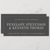 Save The Date Élégant classique moderne Mariage noir et blanc (Devant / Derrière)