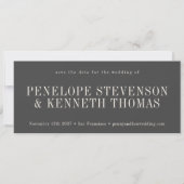 Save The Date Élégant classique moderne Mariage noir et blanc (Devant)