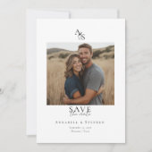 Save The Date Élégant, classique, Monogramme, blanc, Mariage 1 P (Devant)