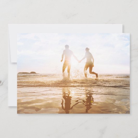 Save The Date Élégant classique romantique Full Bleed Photo Mari (Dos)