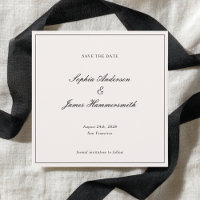 Élégant Classy Formal Cadre Noir Mariage de script