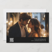 Save The Date Élégant Classy Mariage Noir (Dos)