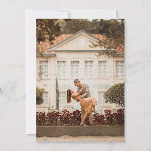 Save The Date Elégant Classy Noir Simple Moderne Photo tendance (Dos)