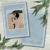 Save The Date Elegant Coastal Blue Modern Wedding Photo