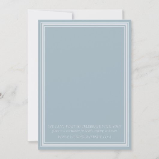 Save The Date Elegant Coastal Blue Modern Wedding Photo (Dos)