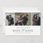 Save The Date Élégant code QR 3 Photo Mariage  (Devant)