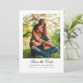 Save The Date Élégant Code QR de 2 Photos de Mariage (Debout devant)