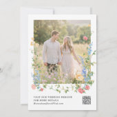 Save The Date Élégant Code QR de Fleur Sauvage pour Mariage (Dos)