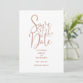 Save The Date Élégant code QR moderne en terre cuite pour mariag (Debout devant)