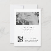 Save The Date Élégant code QR monochrome à monogramme pour maria (Dos)