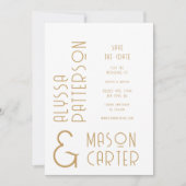 Save The Date Élégant Code QR Or Photo de Mariage (Devant)