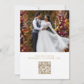 Save The Date Élégant Code QR Or Photo de Mariage (Dos)