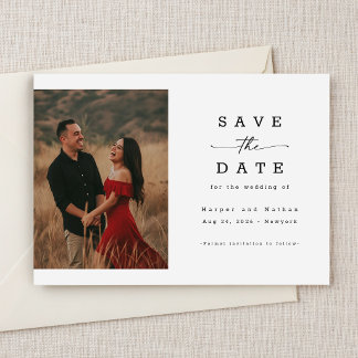 Save The Date Élégant Code QR Photo de Mariage Script
