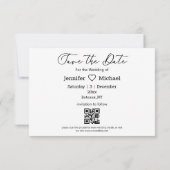 Save The Date élégant code qr photo minimale (Dos)