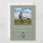 Save The Date Élégant code QR vert moderne (Dos)