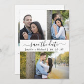 Save The Date Élégant Collage Photo Moderne -2- Enregistrer La D (Devant / Derrière)