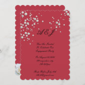 Save The Date  Élégant collier de perles rouges pour la douche d (Devant / Derrière)