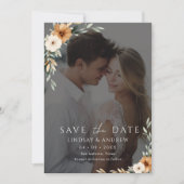 Save The Date Elegant Copper Earthy Botanical Photo (Devant)