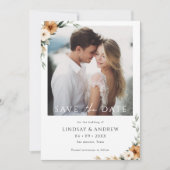 Save The Date Elegant Copper Earthy Botanical Photo (Devant)