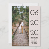 Save The Date Élégant côté balayé photo Enregistrer la date | Ma (Devant)