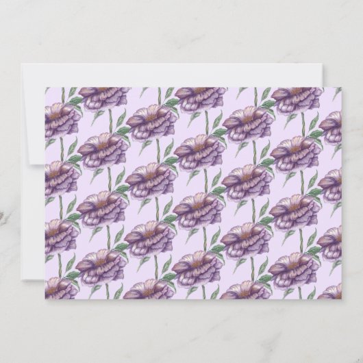 Save The Date Elégant couleur violet Mariage Floral Calendrier (Dos)