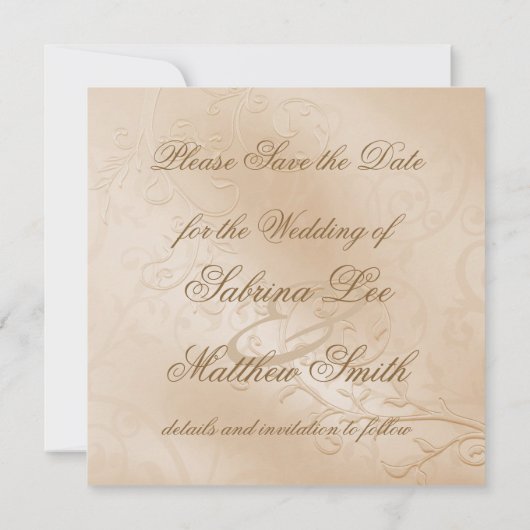 Save The Date Élégant cygne doré Formal Enregistrer la date (Dos)