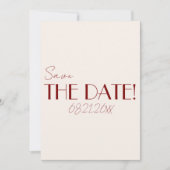Save The Date Elegant Deep Red Ivory Old Money Whimsical Wedding (Devant)