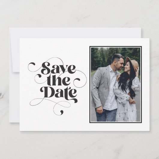 Save The Date Élégant Design Moderne Calligraphie Classique Simp (Devant)