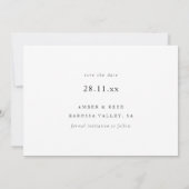 Save The Date Élégant Design Moderne Calligraphie Classique Simp (Dos)