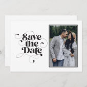 Save The Date Élégant Design Moderne Calligraphie Classique Simp (Devant / Derrière)