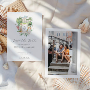 Save The Date Élégant domaine   Crête de mariage personnalisée