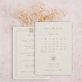 Save The Date Elégant Double Bonheur Champagne Mariage moderne